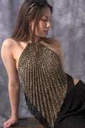 Leopard Pleated Halter Top