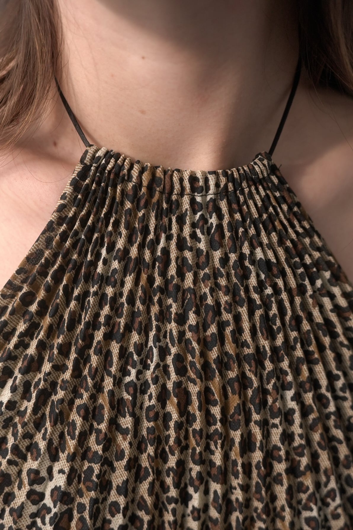 Leopard Pleated Halter Top