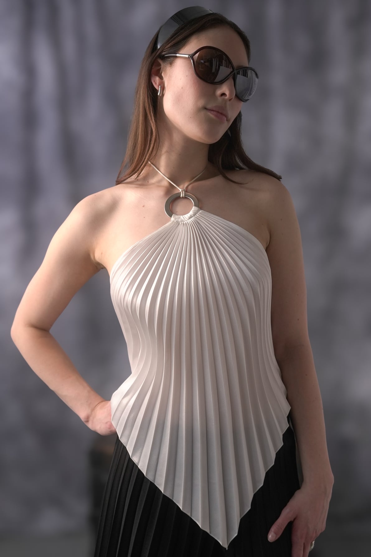 Sunburst pleated top vintage style 