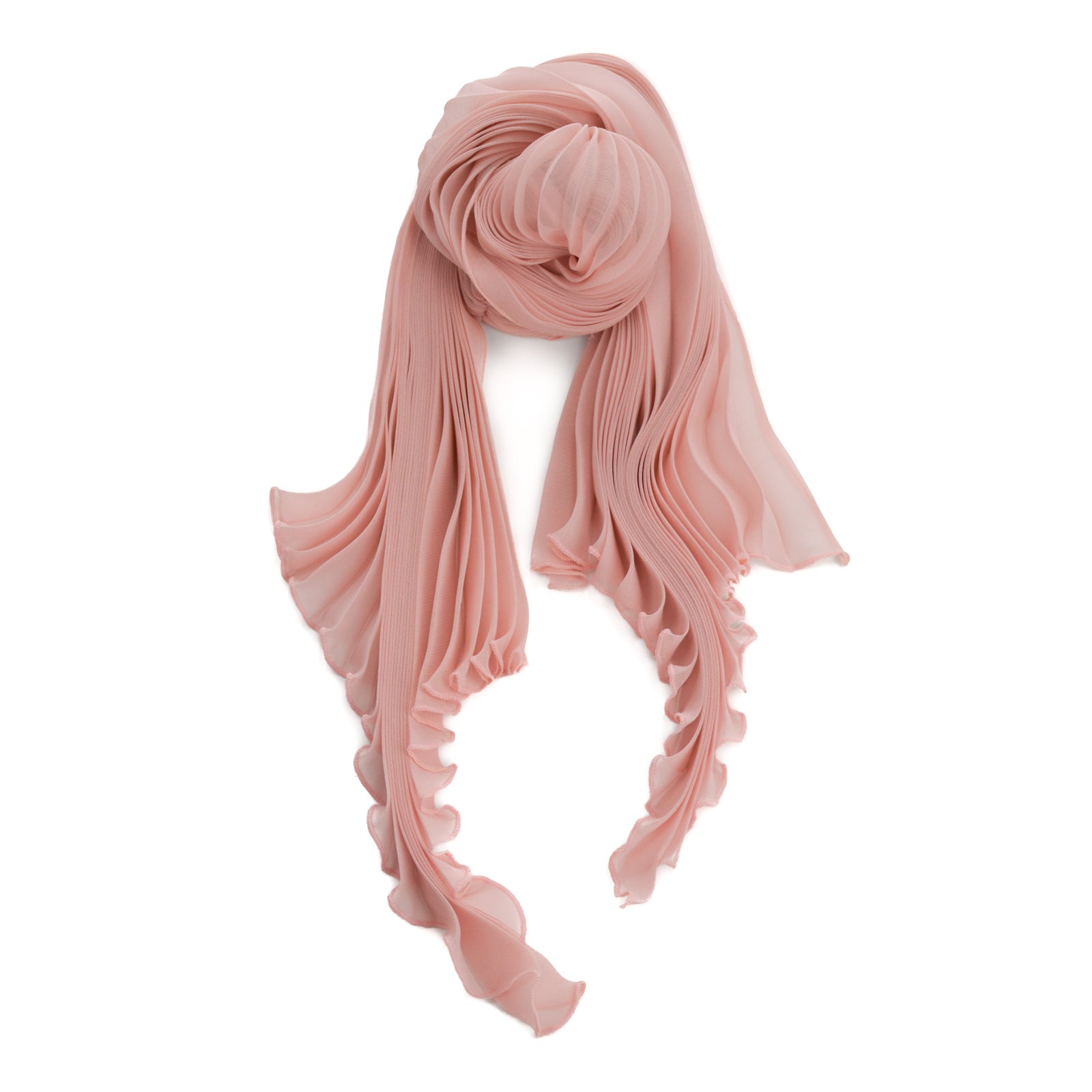Pleated Silk Chiffon Scarf